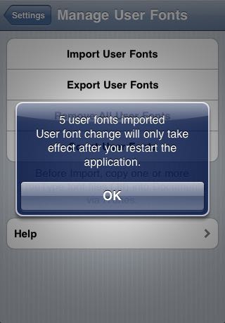 User Fonts Imported